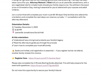 NTBA - EPB upcoming session on Fast Track to Trust (FTT)